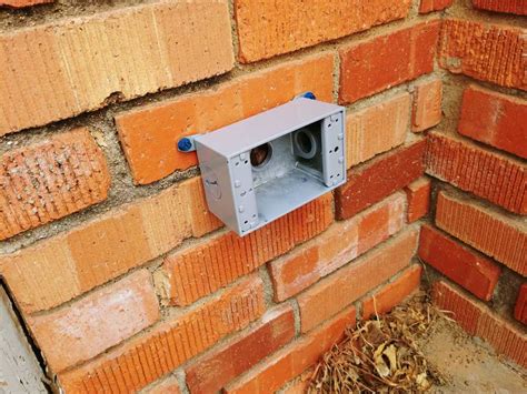 electrical box outdoor brick|external outlet for brick wall.